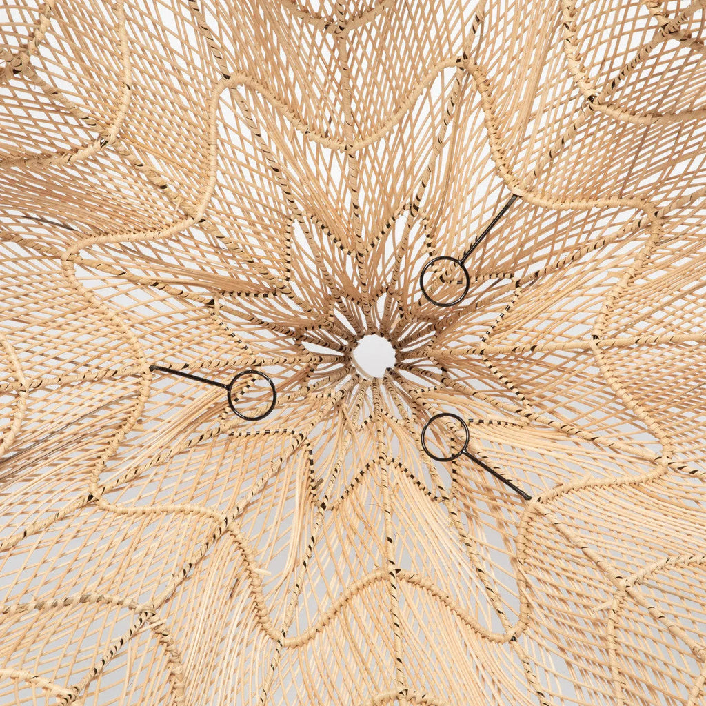 Hanglamp rotan Whipped XL handgevlochten, naturel – Ø 110 x 80 cm, boven eettafel, bed of zithoek