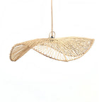 Hanglamp rotan Chapeau handgeweven, naturel – 75 x 75 x 20 cm, zonder snoer en stekker