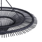 Hanglamp rotan handgeweven Sky zwart XL, Ø 110 x 31 cm voor woonkamer of loft