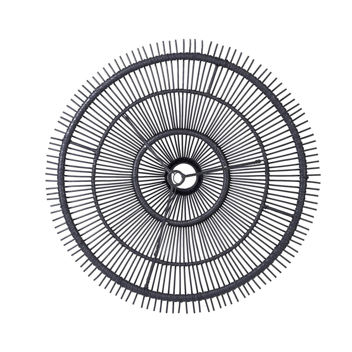 Hanglamp rotan handgeweven Sky zwart XL, Ø 110 x 31 cm voor woonkamer of loft