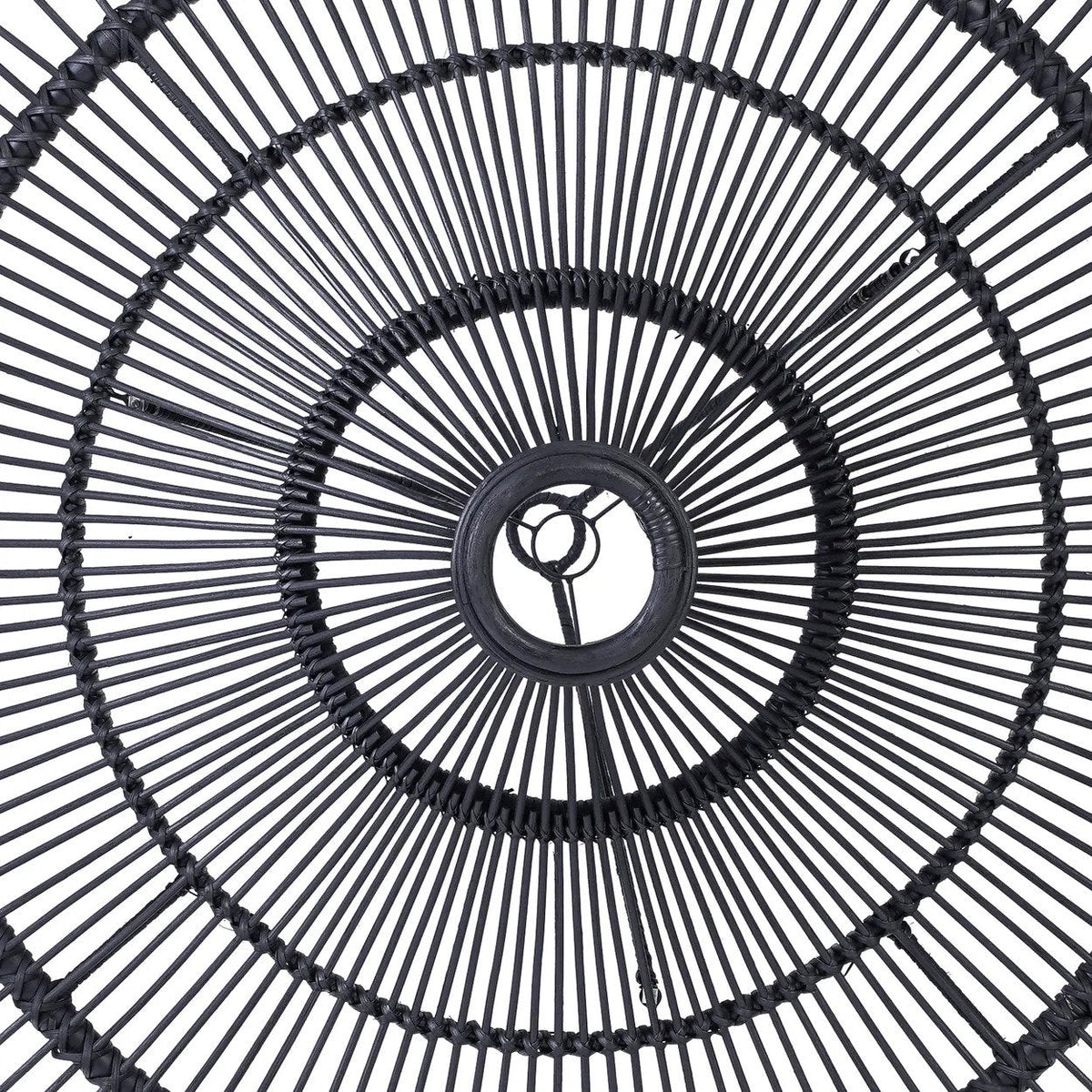 Hanglamp rotan handgeweven Sky zwart XL, Ø 110 x 31 cm voor woonkamer of loft