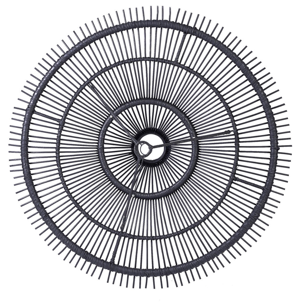 Hanglamp rotan Sky XXL zwart, Ø 150 cm, voor eettafel of zithoek