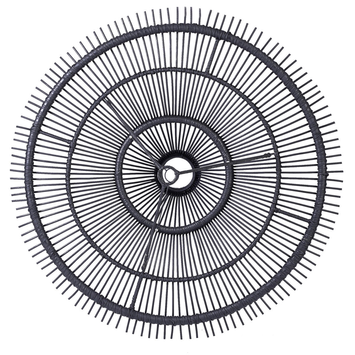Hanglamp rotan Sky XXL zwart, Ø 150 cm, voor eettafel of zithoek