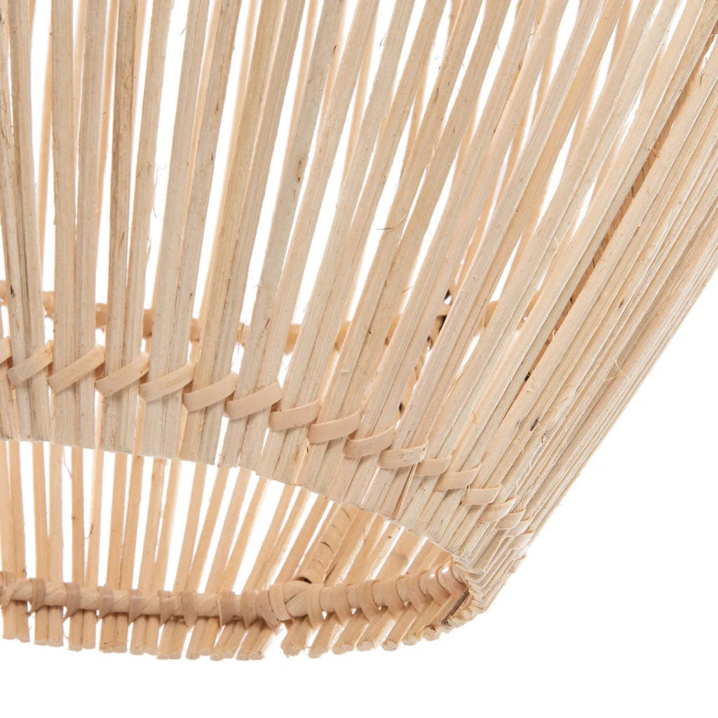 Hanglamp rotan Zuri handgevlochten ovaal, naturel – Ø 35 cm, hoogte 59 cm, voor eettafel