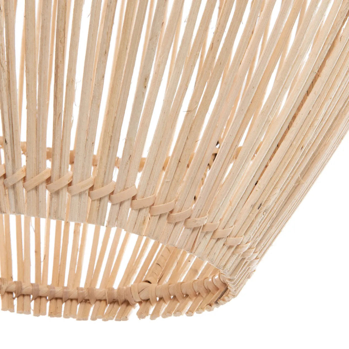 Hanglamp rotan Zuri handgevlochten ovaal, naturel – Ø 35 cm, hoogte 59 cm, voor eettafel