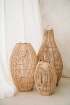 Hanglamp rotan Zuri naturel, handgemaakt, Ø 25 x 38 cm voor hal, slaapkamer of keuken