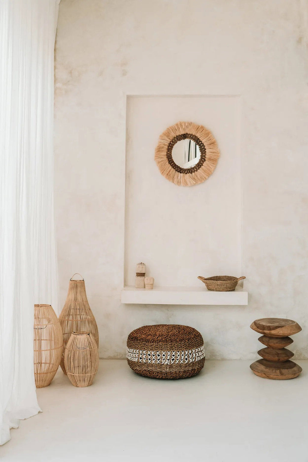 Hanglamp rotan Zuri naturel, handgemaakt, Ø 25 x 38 cm voor hal, slaapkamer of keuken