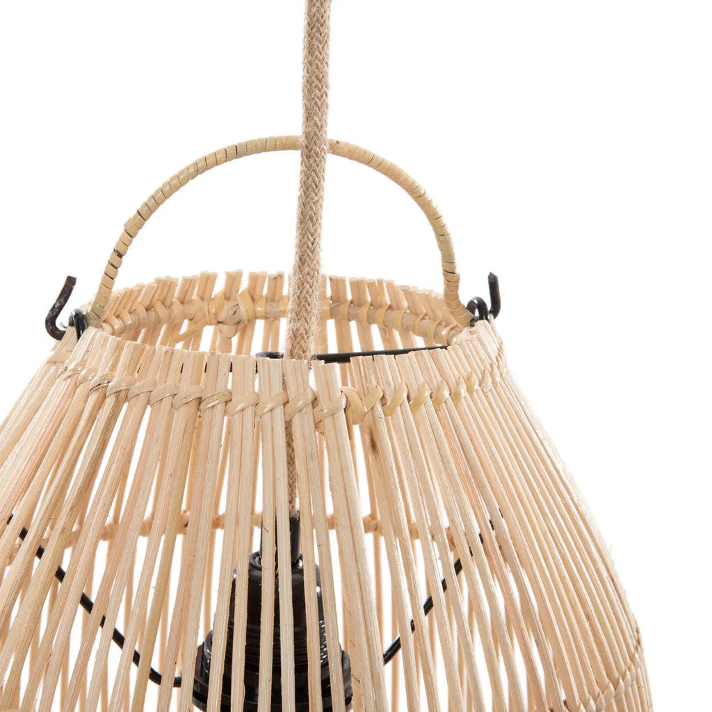 Hanglamp rotan Zuri naturel, handgemaakt, Ø 25 x 38 cm voor hal, slaapkamer of keuken
