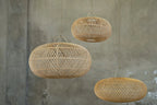 Hanglamp rotan handgeweven Wholly naturel Ø 60 cm, hoogte 32 cm voor slaapkamer en eettafel