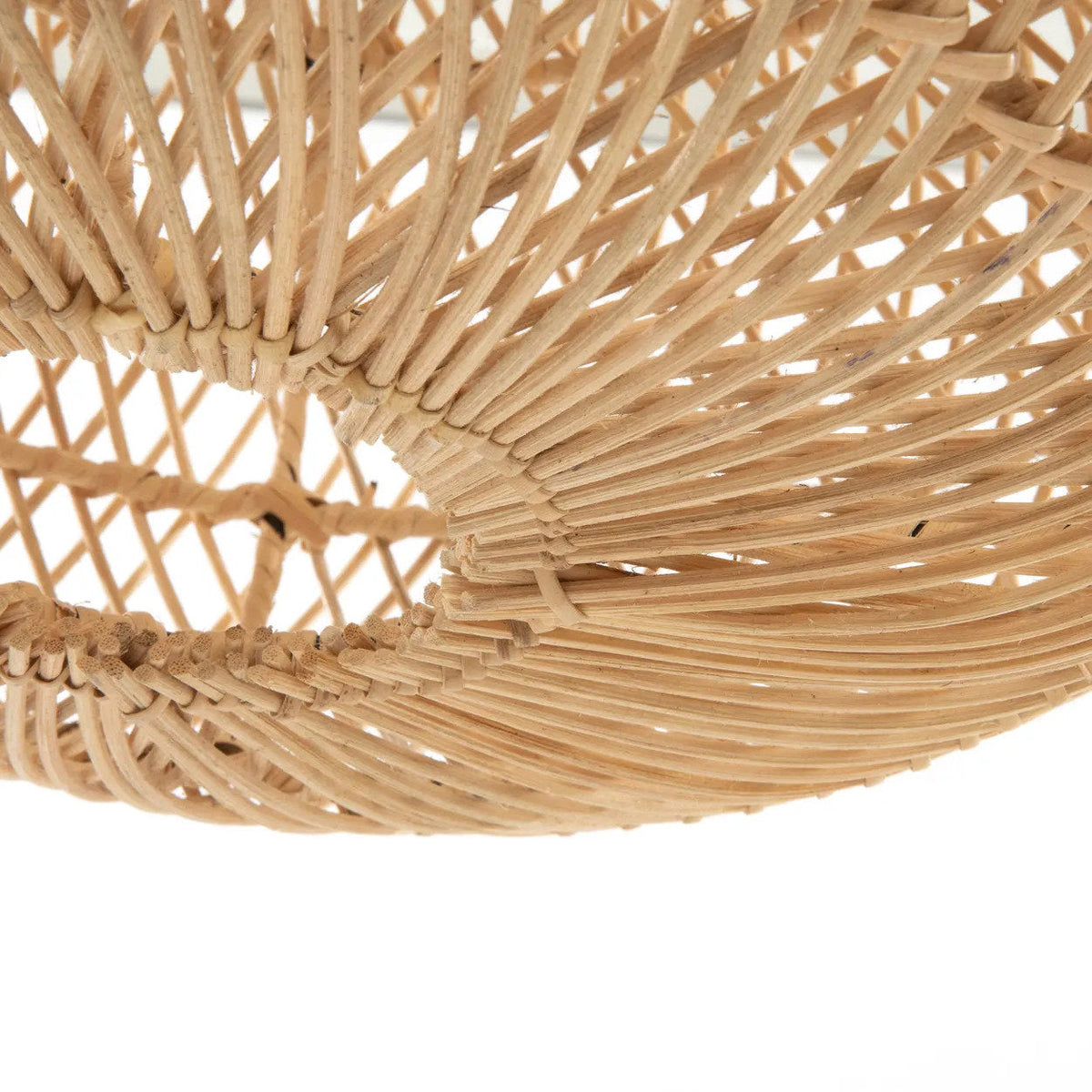 Hanglamp rotan Wholly naturel Ø 40 x 25 cm, handgemaakte kap voor leeshoek, nachtkastje of gang