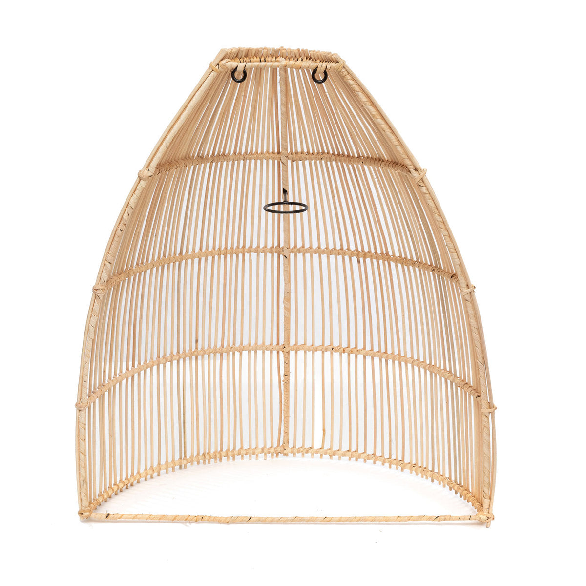 Wandlamp rotan Lalo naturel L – 25 x 45 x 55 cm, conische kap voor woonkamer