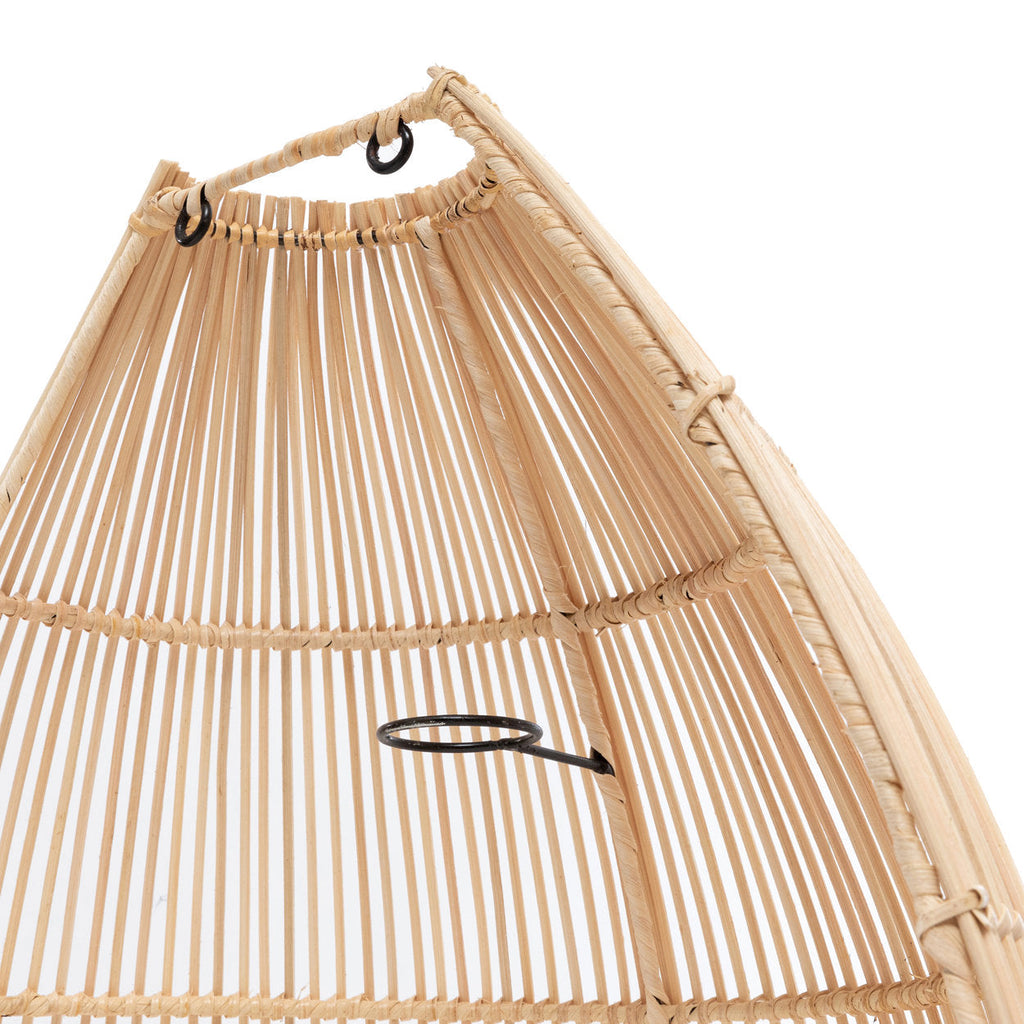 Wandlamp rotan Lalo naturel L – 25 x 45 x 55 cm, conische kap voor woonkamer