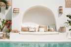 Wandlamp rotan Jalal halfcilindrisch met zeegraskoord, naturel – 15 x 25 x 50 cm