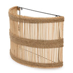 Wandlamp rotan halfcilinder met zeegraskoord, Doedoe naturel – 45 x 19 x 33 cm, kap zonder bedrading