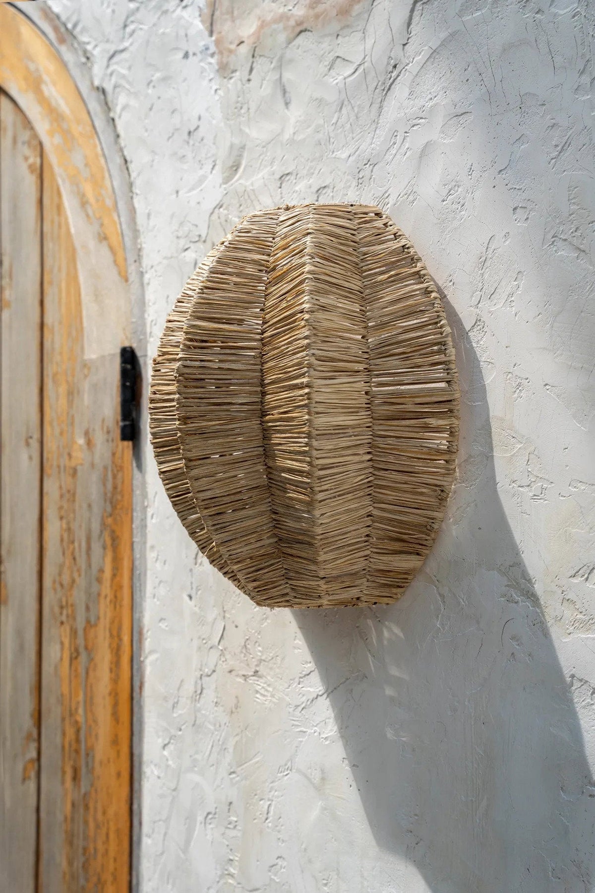 Lampenkap raffia naturel Avanti, voor wandlamp, 15 x 30 x 40 cm (b x l x h), zonder bedrading