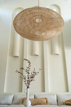 Hanglamp rotan Macaron XL handgeweven, naturel – Ø 150 x 47 cm, voor eettafel of zithoek