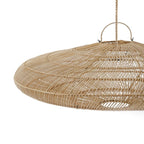 Hanglamp rotan Macaron XL handgeweven, naturel – Ø 150 x 47 cm, voor eettafel of zithoek