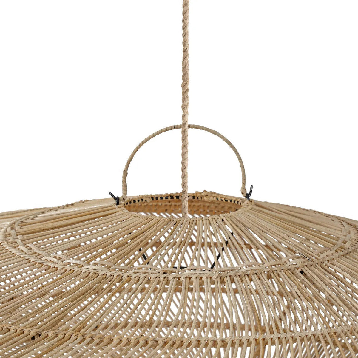 Hanglamp rotan Macaron XL handgeweven, naturel – Ø 150 x 47 cm, voor eettafel of zithoek