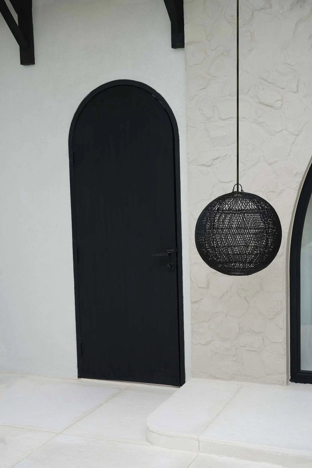 Hanglamp rotan zwart bol handgevlochten Ø 50 cm, voor eettafel, slaapkamer en leeshoek