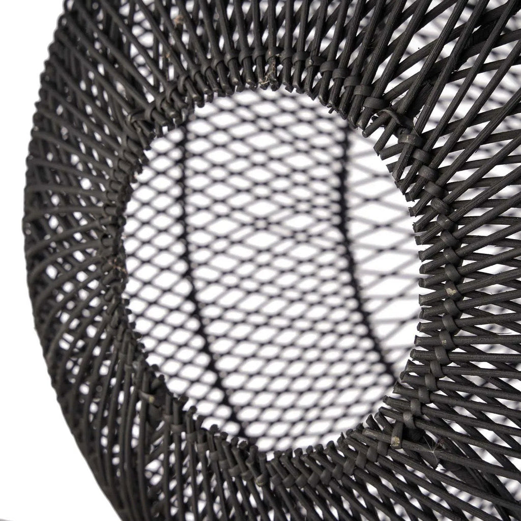 Hanglamp rotan zwart bol handgevlochten Ø 50 cm, voor eettafel, slaapkamer en leeshoek