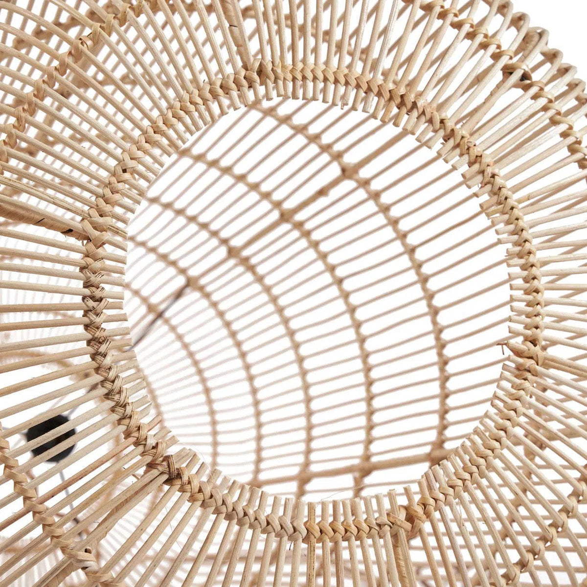 Hanglamp rotan Bozelo handgevlochten, naturel – 50 x 50 x 120 cm, voor eetkamer, woonkamer of hal