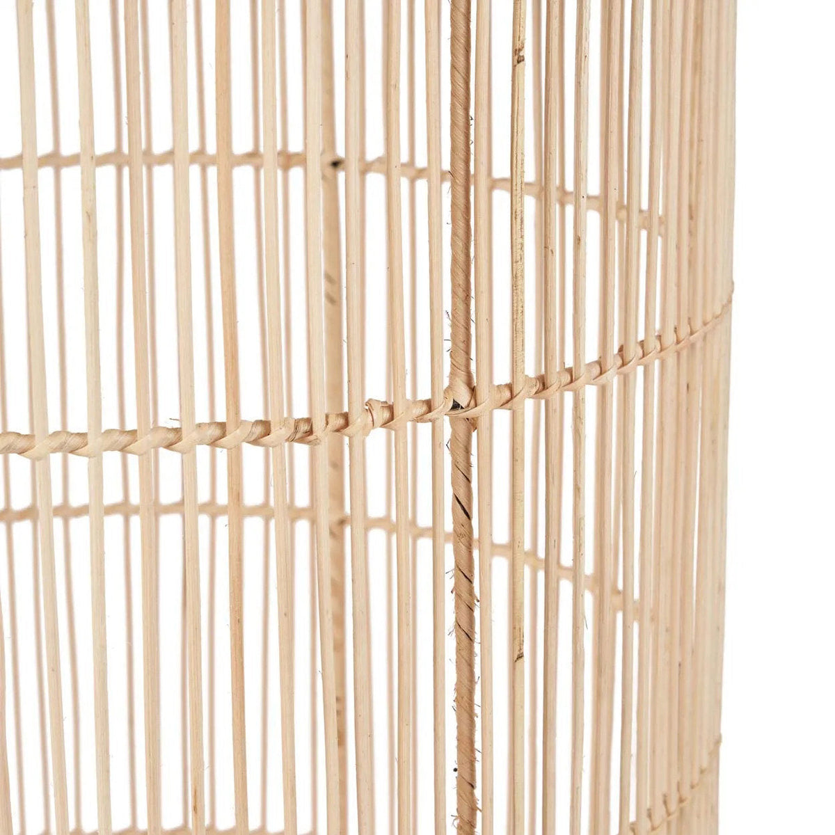 Hanglamp rotan Bozelo handgevlochten, naturel – 50 x 50 x 120 cm, voor eetkamer, woonkamer of hal