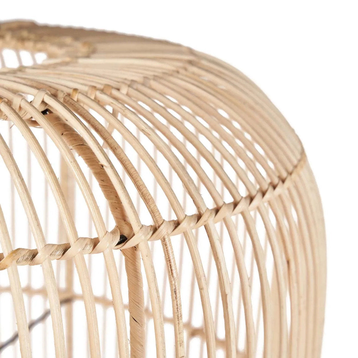 Hanglamp rotan Bozelo handgevlochten, naturel – 50 x 50 x 120 cm, voor eetkamer, woonkamer of hal