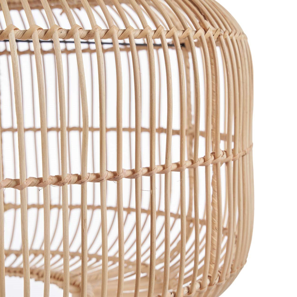 Hanglamp rotan handgevlochten boho Arun, naturel – Ø 55 x 30 cm, voor eettafel, hal of leeshoek