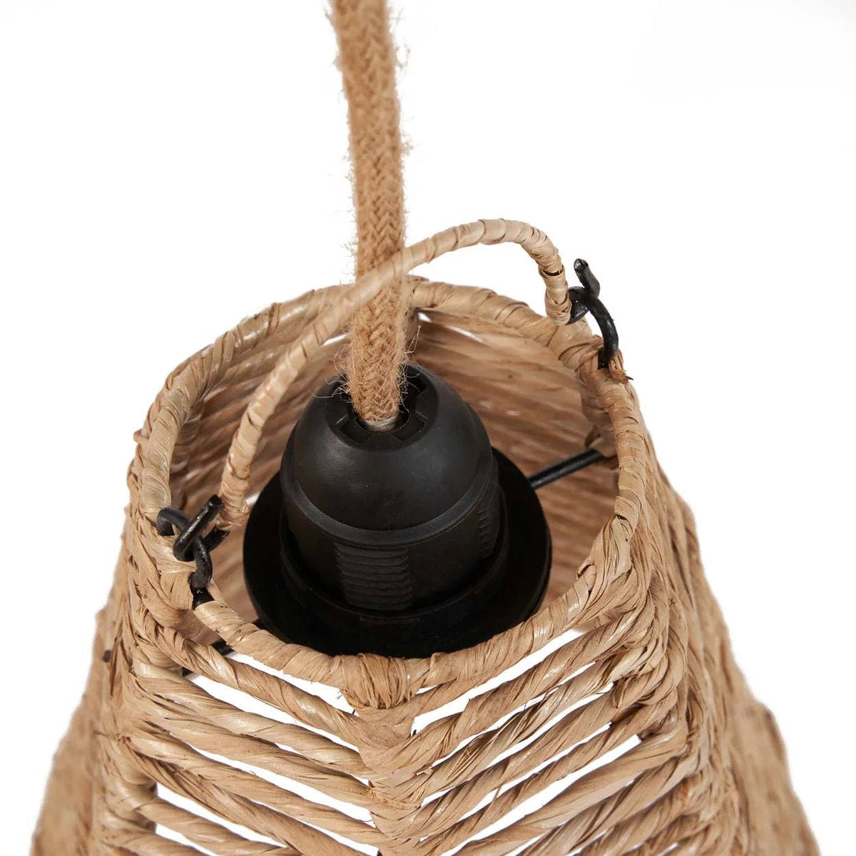 Hanglamp rotan Fini naturel 20 x 20 x 20 cm, kap zonder bedrading voor keuken of leeshoek