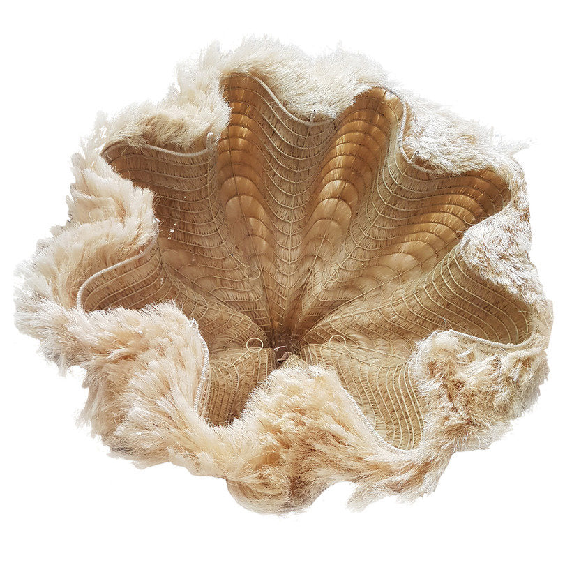 Hanglamp hennep Rami XL handgeweven, naturel – Ø 110 x 80 cm, voor woonkamer