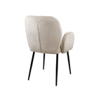 Eetkamerstoel met armleuningen Bobby, Perfect Harmony stof, ivoor, 58,5 x 63 x 84,5 cm, set van 2