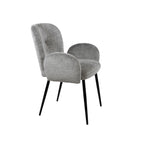 Eetkamerstoel met armleuning Bobby, Perfect Harmony stof, lichtgrijs, 58,5 x 63 x 84,5 cm, set van 2