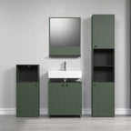 Badkamerkolom Pure Bliss groen met deuren en open vak, L40 x H186 x D31 cm, voor de badkamer