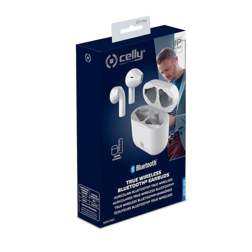Bluetooth-oordopjes UpSound Mini wit, true wireless met oplaadcase, waterbestendig, tot 8 uur batterijduur