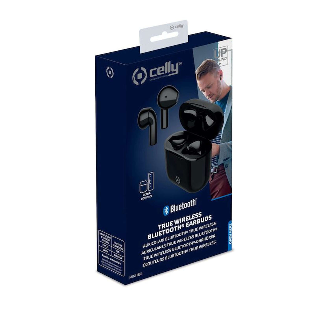 Bluetooth-oordopjes UpSound Mini zwart, draadloos met oplaadcase en microfoon
