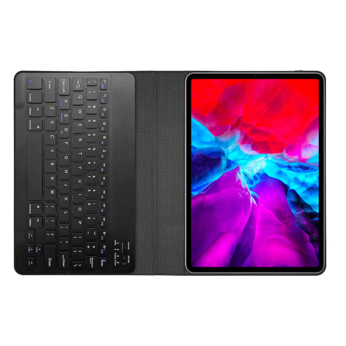 Tablethoes met draadloos toetsenbord voor 11 inch tablets, zwart, UniMag, magnetische sluiting, bluetooth