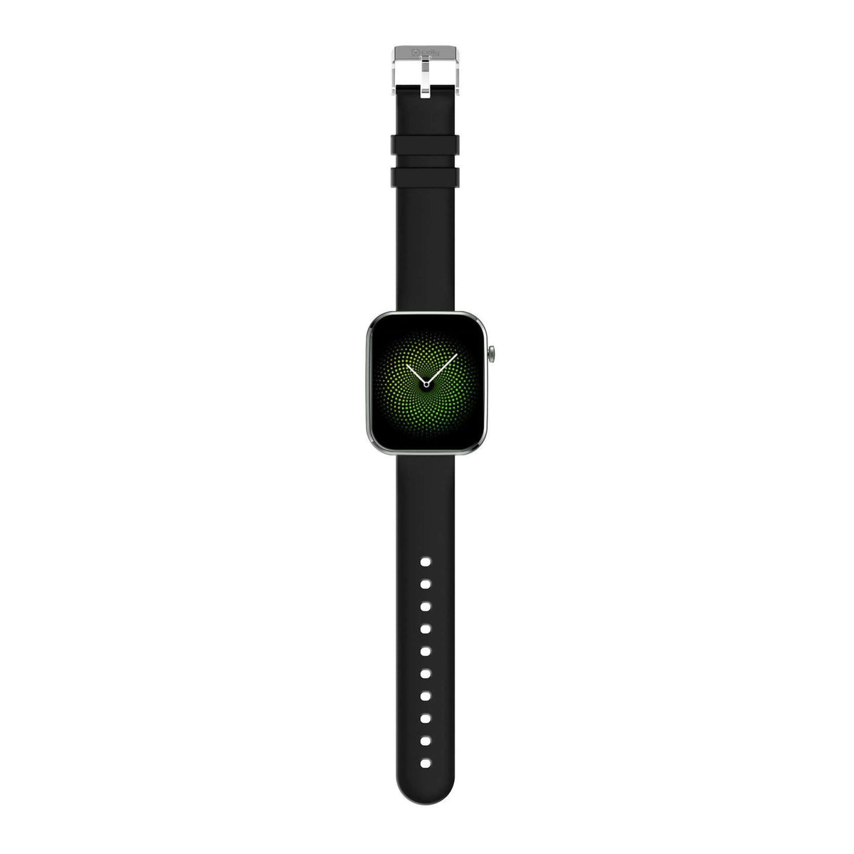 Smartwatch TrainerWatch vierkant zwart, 1,69 inch scherm, met hartslagmeter en stappenteller