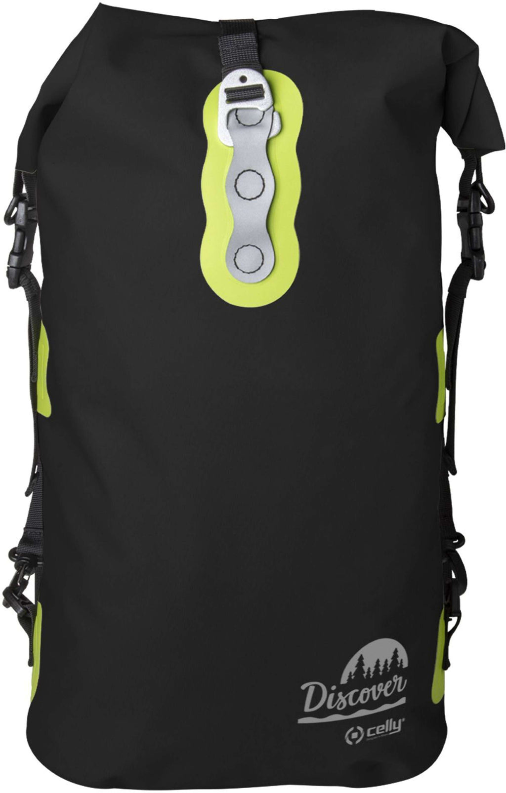 Rugzak pvc spatwaterbestendig Discover zwart 20 L, roltopsluiting voor woon-werk en korte trips