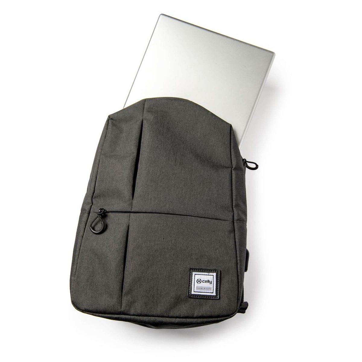 Rugzak polyester zwart urban met gewatteerd laptopvak tot 15-inch, waterafstotend, voor stad en woon-werkverkeer