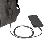 Rugzak polyester zwart urban met gewatteerd laptopvak tot 15-inch, waterafstotend, voor stad en woon-werkverkeer