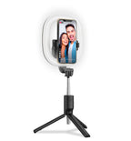 Ringlicht met statief dimbaar led aluminium zwart 90 cm, voor foto, video en livestreams