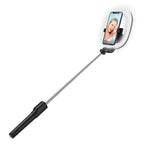 Ringlicht met statief dimbaar led aluminium zwart 90 cm, voor foto, video en livestreams