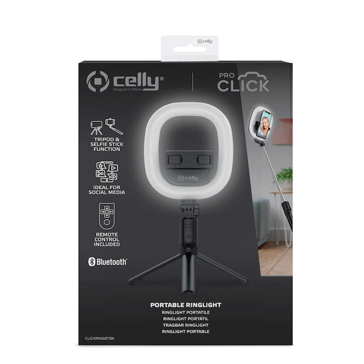 Ringlicht met statief dimbaar led aluminium zwart 90 cm, voor foto, video en livestreams