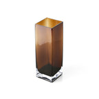Vaas gerecycled glas Amber Cuboid amber rechthoekig 10 x 10 x 30 cm voor droogbloemen en lange stelen