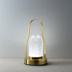 Tafellamp oplaadbaar ijzer messing Lampuccino led met handvat en dimmer, Ø 12 x 23 cm