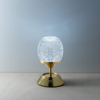 Tafellamp led oplaadbaar ijzer Glow Sinatra messing, 3 lichtstanden, Ø 10 x 18 cm, woonkamer