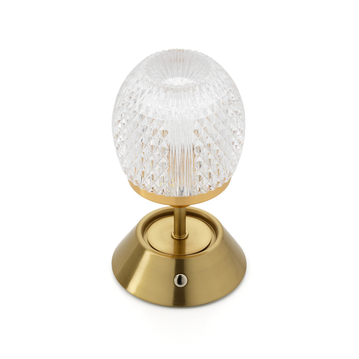 Tafellamp led oplaadbaar ijzer Glow Sinatra messing, 3 lichtstanden, Ø 10 x 18 cm, woonkamer
