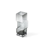 Vaas gerecycled glas Rummikub donkergrijs, gestapelde glazen kubussen 10 x 10 x 27 cm