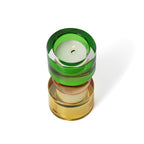 Kandelaar gerecycled glas Zonnejuweel laag, amber, roze en groen – Ø 6 x 12 cm