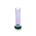 Vaas gerecycled glas Violet Quartz paars en groen, handgemaakt – Ø 9 x 19 cm